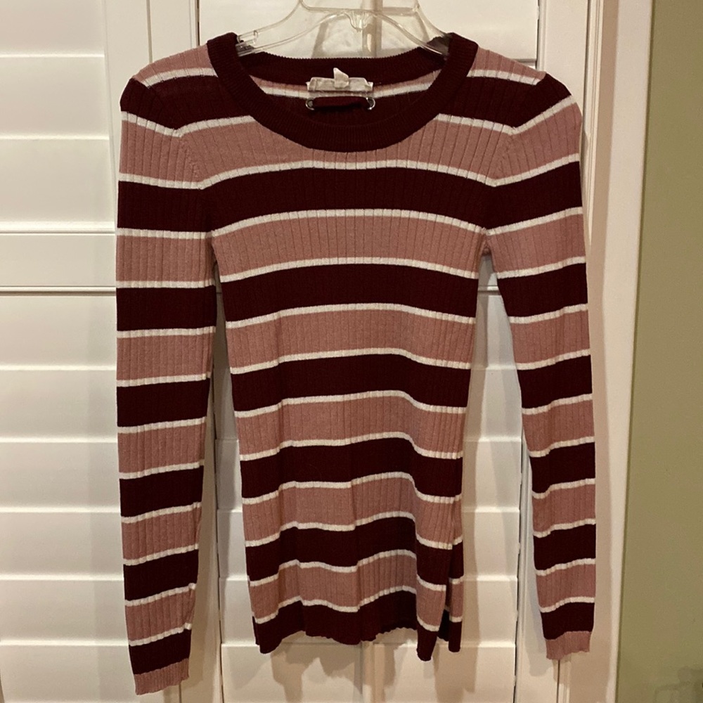 Mauve mauroon stripped sweater
